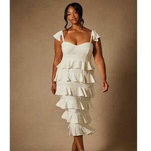 Bridal by ELOQUII Corseted Tiered Dress